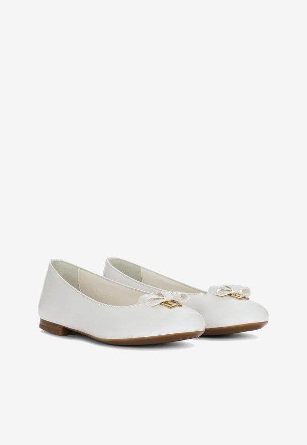 Girls DG Logo Patent Leather Ballet Flats