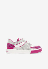 Girls Crystal-Embellished Low-Top Sneakers