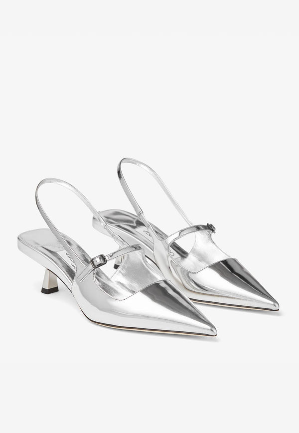 Didi 45 Pointed Pumps in Metallic Leather