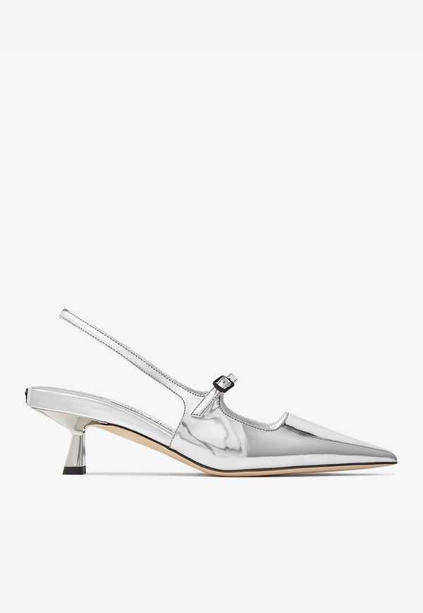 Didi 45 Pointed Pumps in Metallic Leather