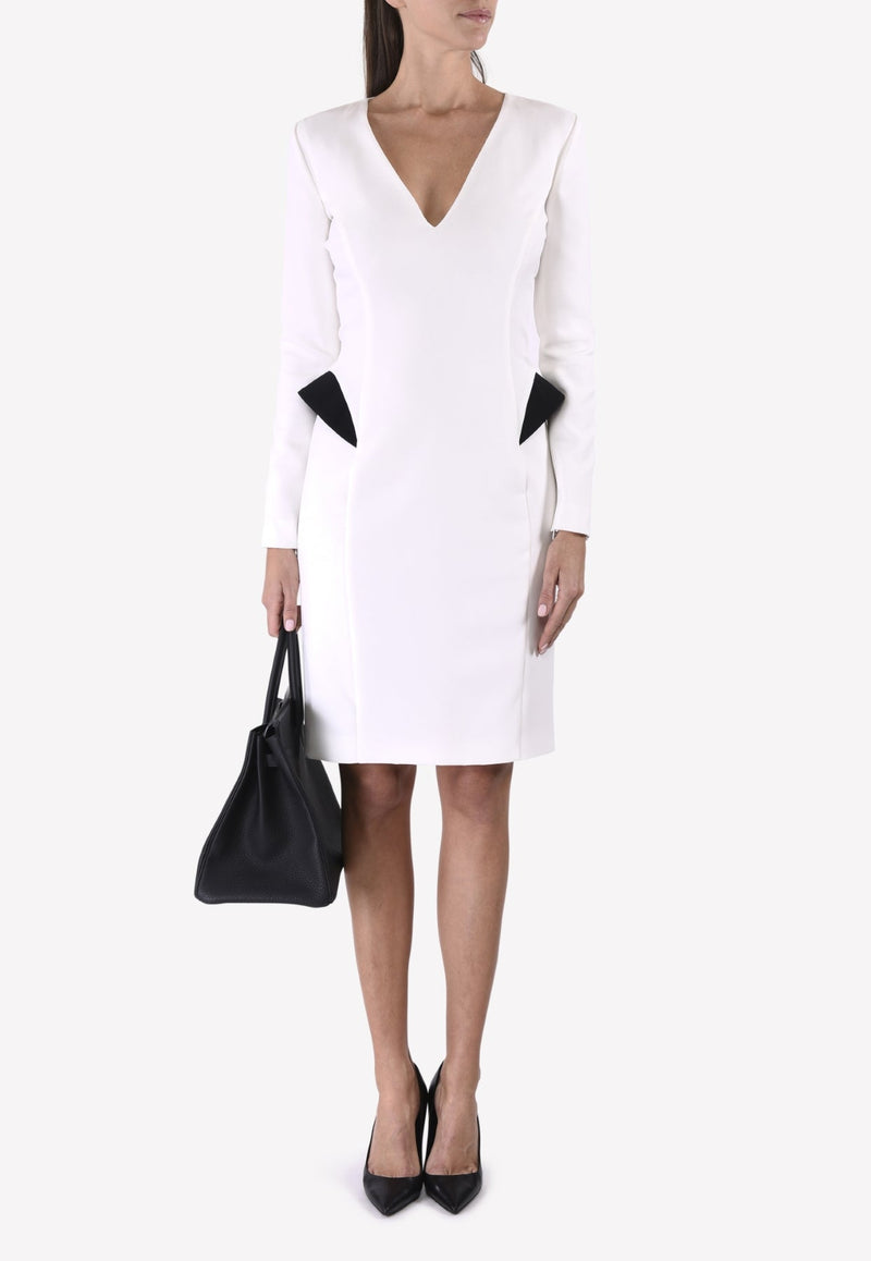 V-neck Cuff Sheath Dress