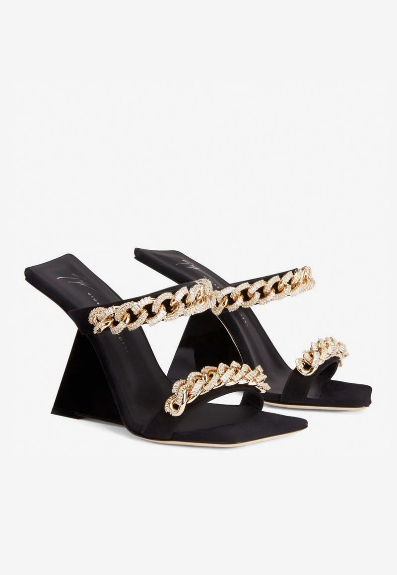 Berenicee Chain 105 Mules in Suede Leather