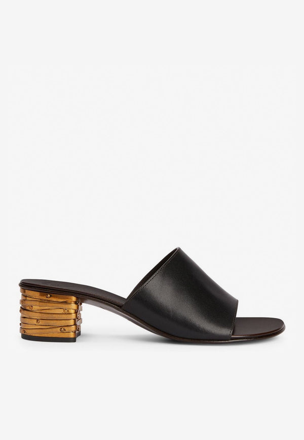 Rhea 40 Block Heel Leather Mules