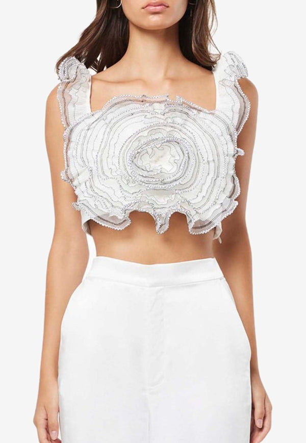 Joviality Ruffled Cropped Top
