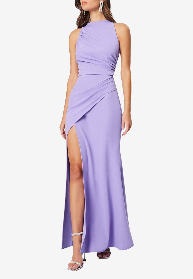 Jade High-Neck Draped Maxi Dress