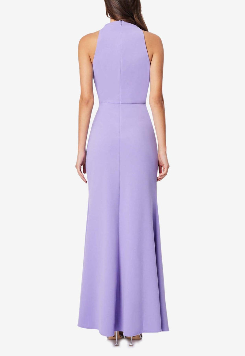 Jade High-Neck Draped Maxi Dress