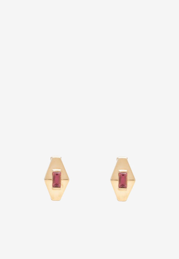 Mini Rhombus P Stud Earrings