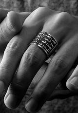 Limited Edition Spiritual Al Fatiha Ring in 925 Sterling Black Silver