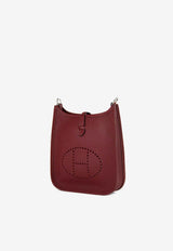 Mini Evelyne 16 in Rouge H Clemence Leather with Palladium Hardware