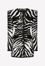 Zebra Print Jacquard Brocade Blazer