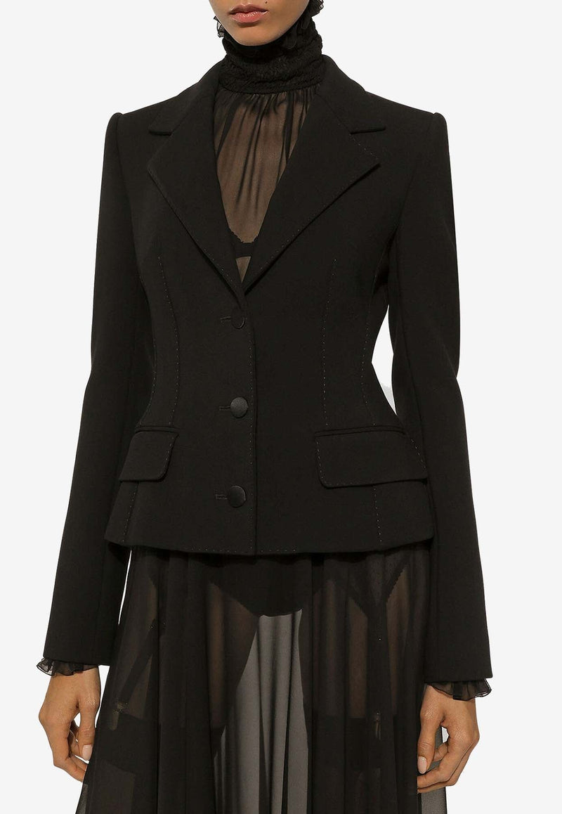 Single-Breasted Tailored Wool-Blend Blazer