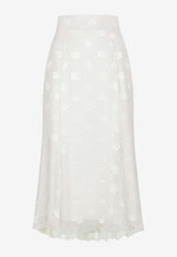 All-Over Logo Sheer Midi Skirt