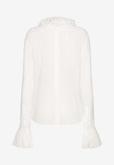 Georgette Ruffle-Collar Shirt