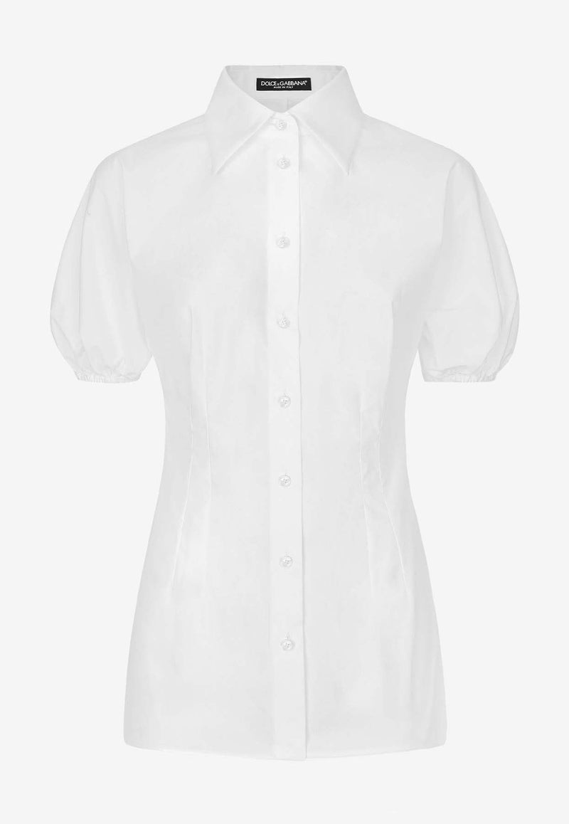 Puff-Sleeved Poplin Shirt