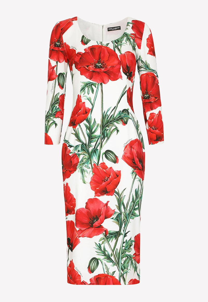 Poppy Print Charmeuse Dress