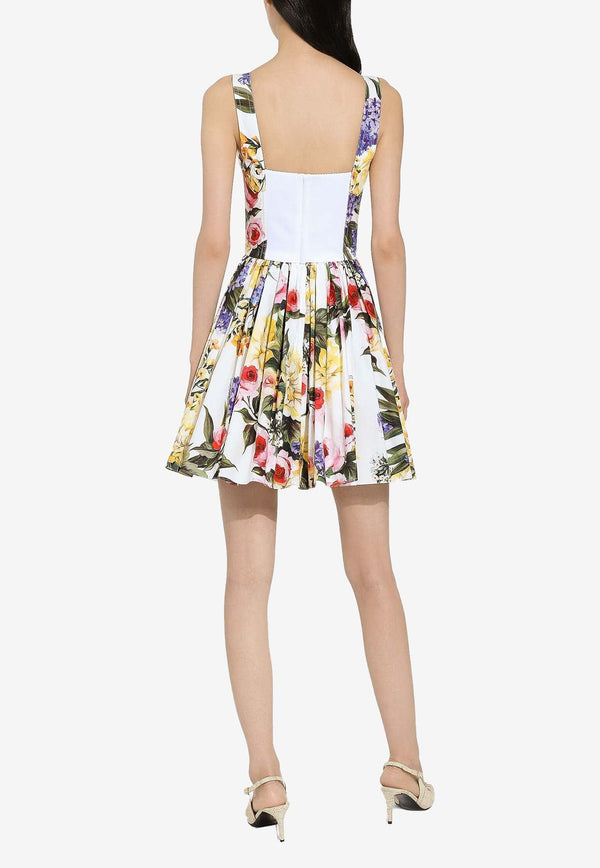 Garden-Print Mini Dress