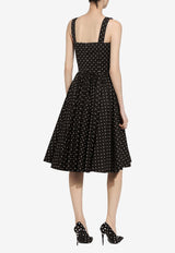 Polka Dot Print Midi Dress