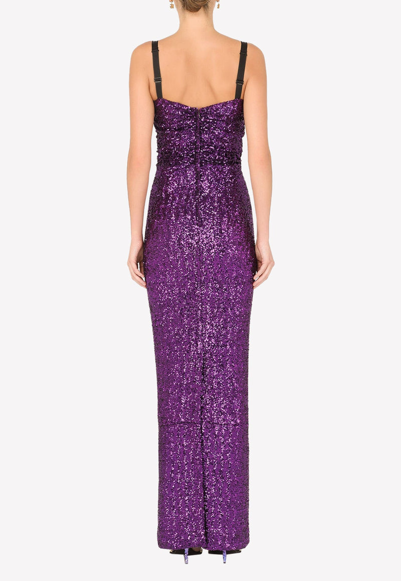 Sleeveless Sequined Maxi Dress