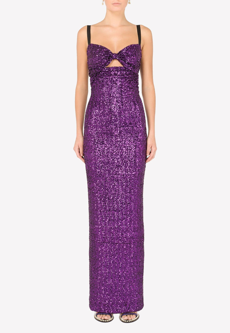 Sleeveless Sequined Maxi Dress