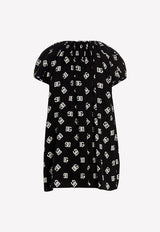 Short-Sleeved Logo Monogram Blouse