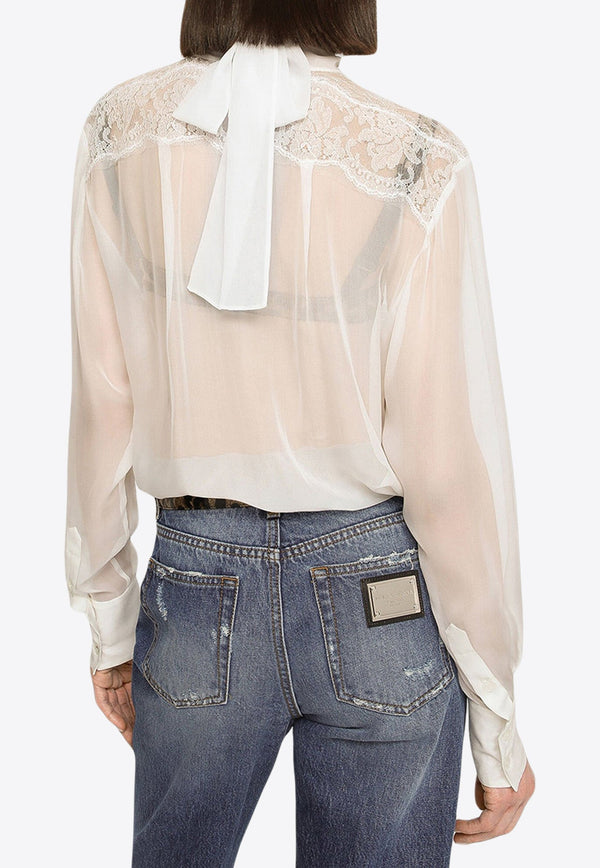 Pussy-Bow Chiffon Blouse