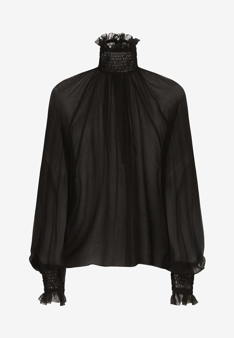 Long-Sleeved Chiffon Blouse