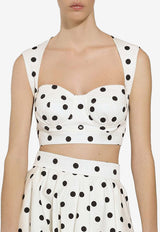 Polka Dot Print Corset Top