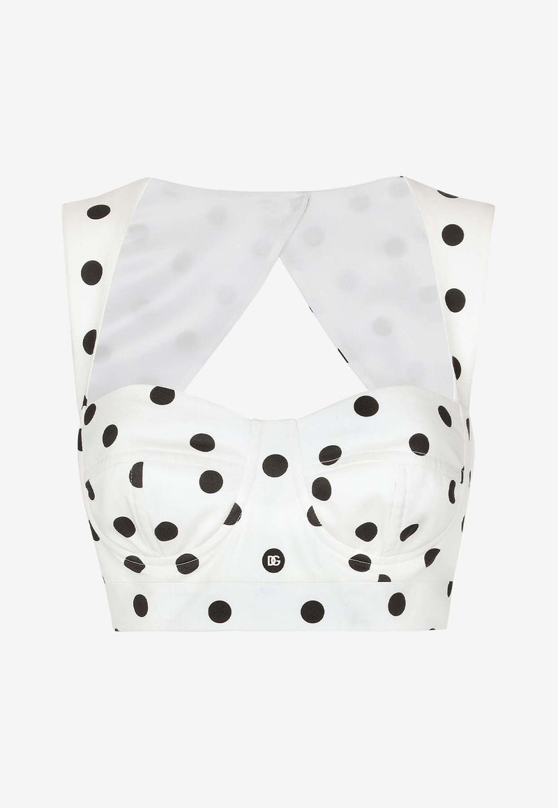 Polka Dot Print Corset Top