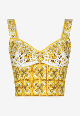 Majolica Print Corset Top