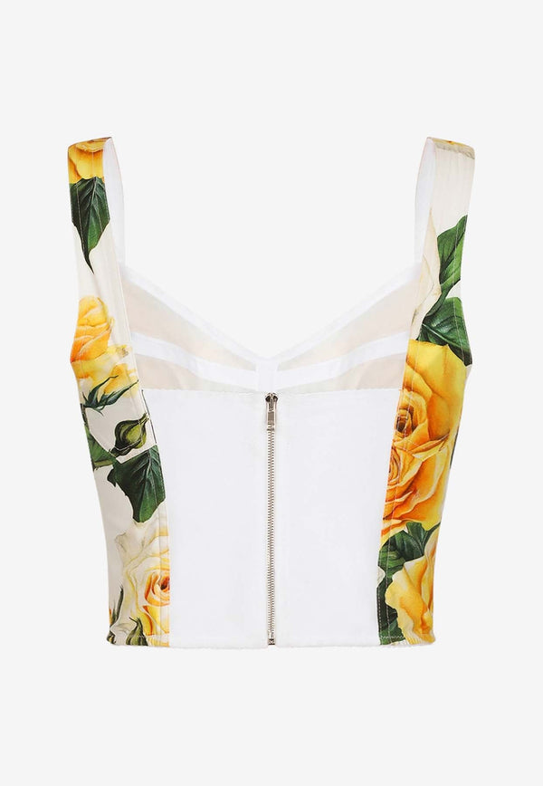 Rose Print Corset Top