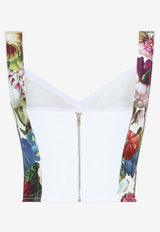 Nocturnal Flower Print Corset Top