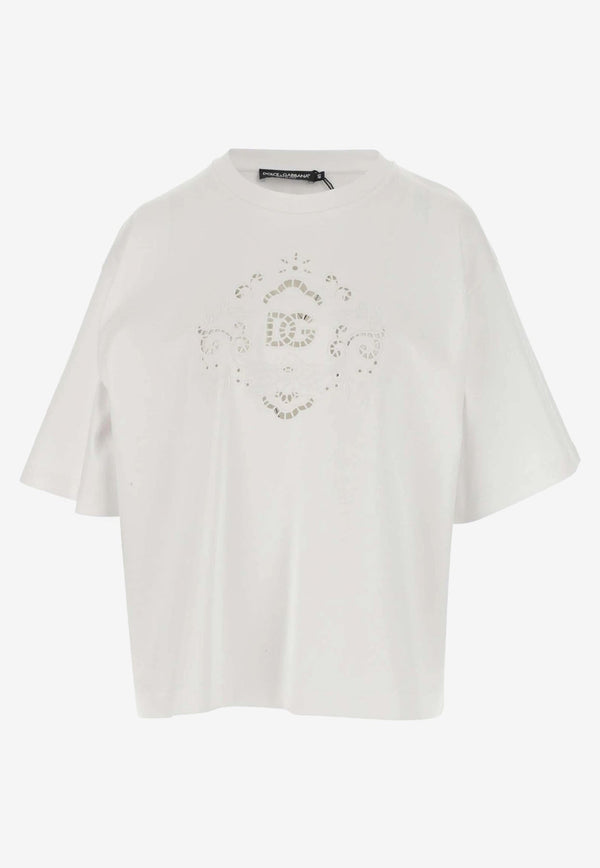 Cut-Out Embroidered T-shirt