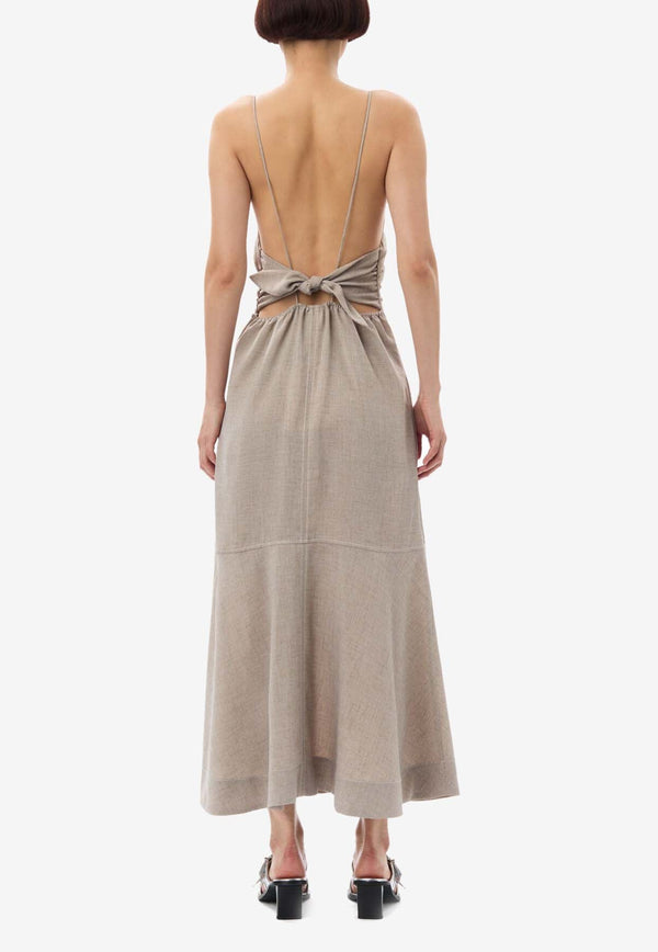 Suiting Open-Back Midi Dress