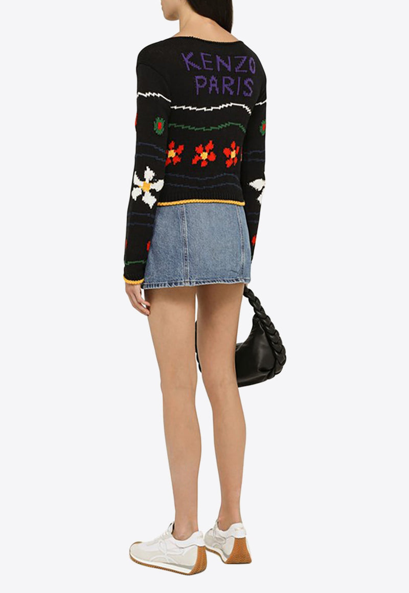 Floral Knitted Sweater