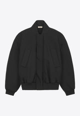 Zip-Up Bomber Jacket in Wool-Blend