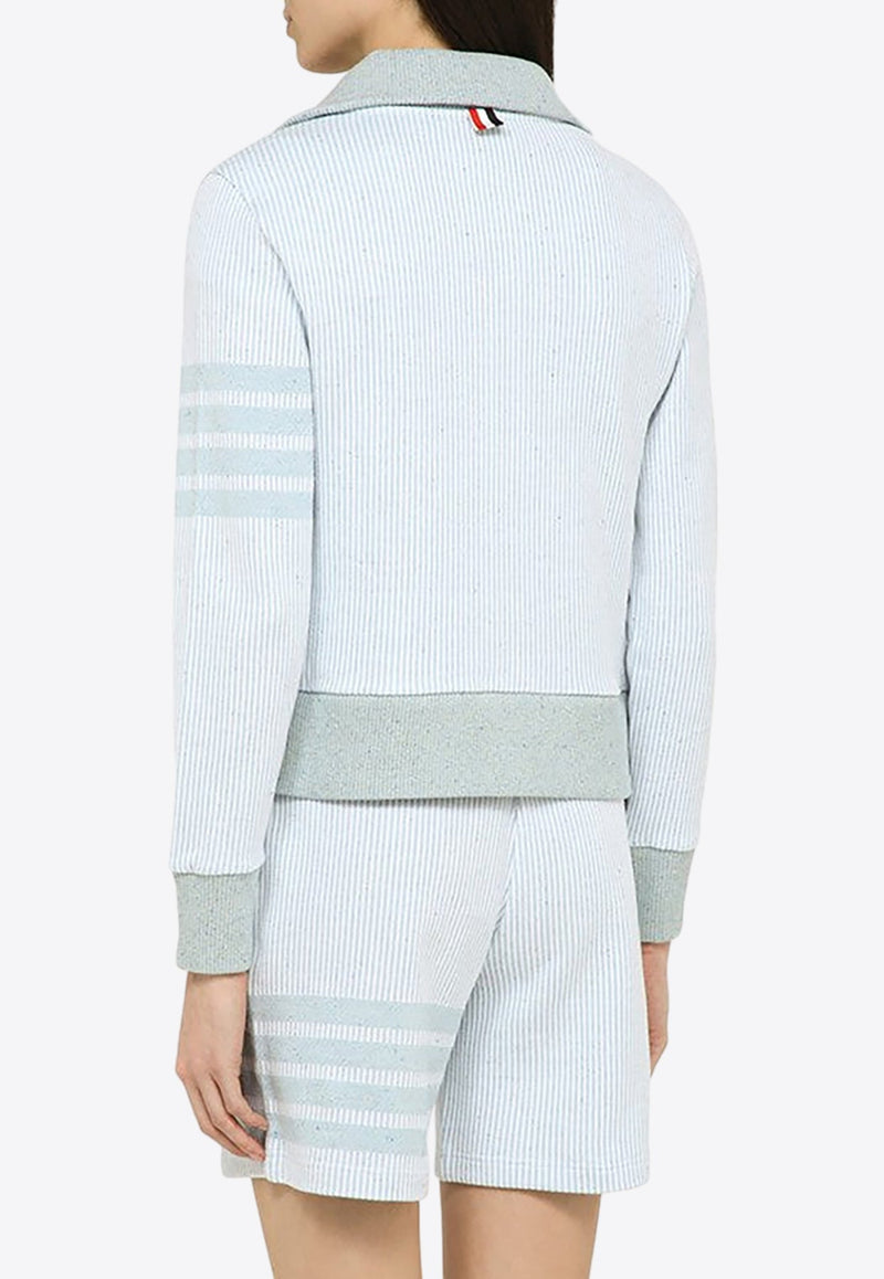 4-bar Striped Zip-Up Sweatshirt