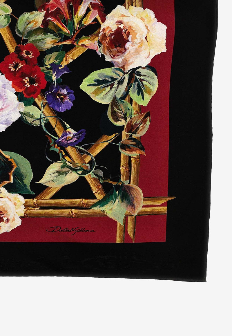 Floral Print Silk Scarf