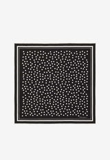 Polka-Dot Print Silk Scarf