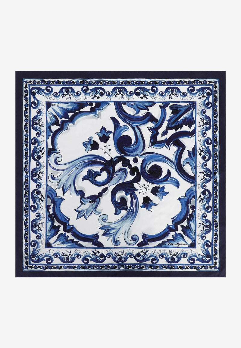 Majolica Print Small Silk Scarf