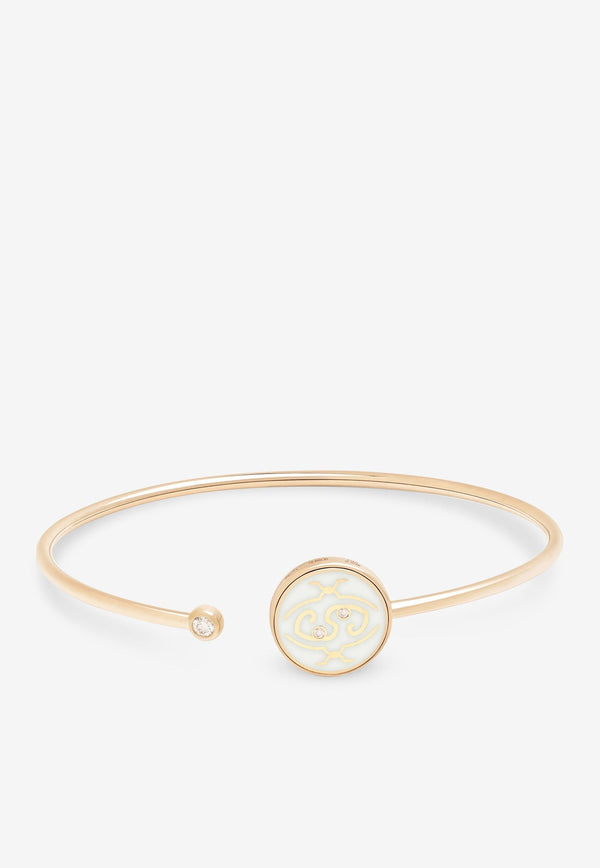 Me Oh Me Pearly Off-White Luminous 18K Rose Gold Diamond Bracelet