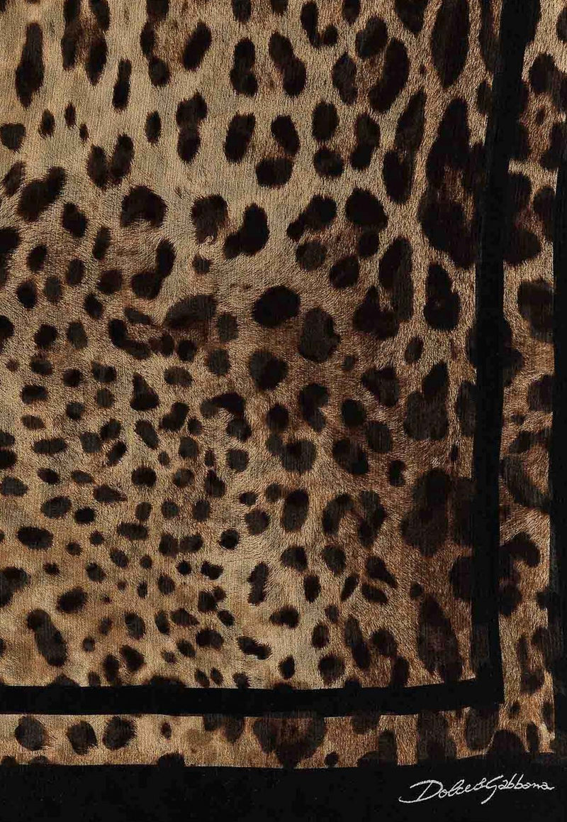 Leopard Print Silk Scarf