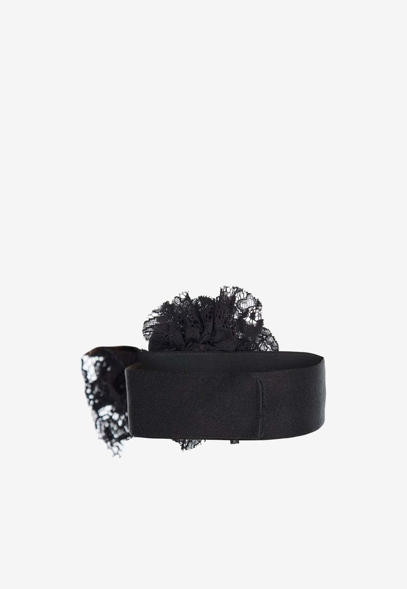 Floral Appliqué Satin Choker