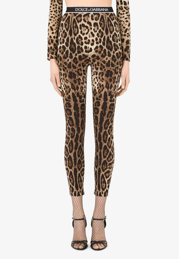 Leopard Print High-Waist Charmeuse Leggings
