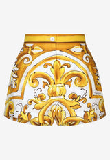 Majolica Print Poplin Shorts