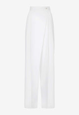 High-Rise Flared Poplin Pants