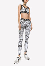 Graffiti Logo Print Leggings