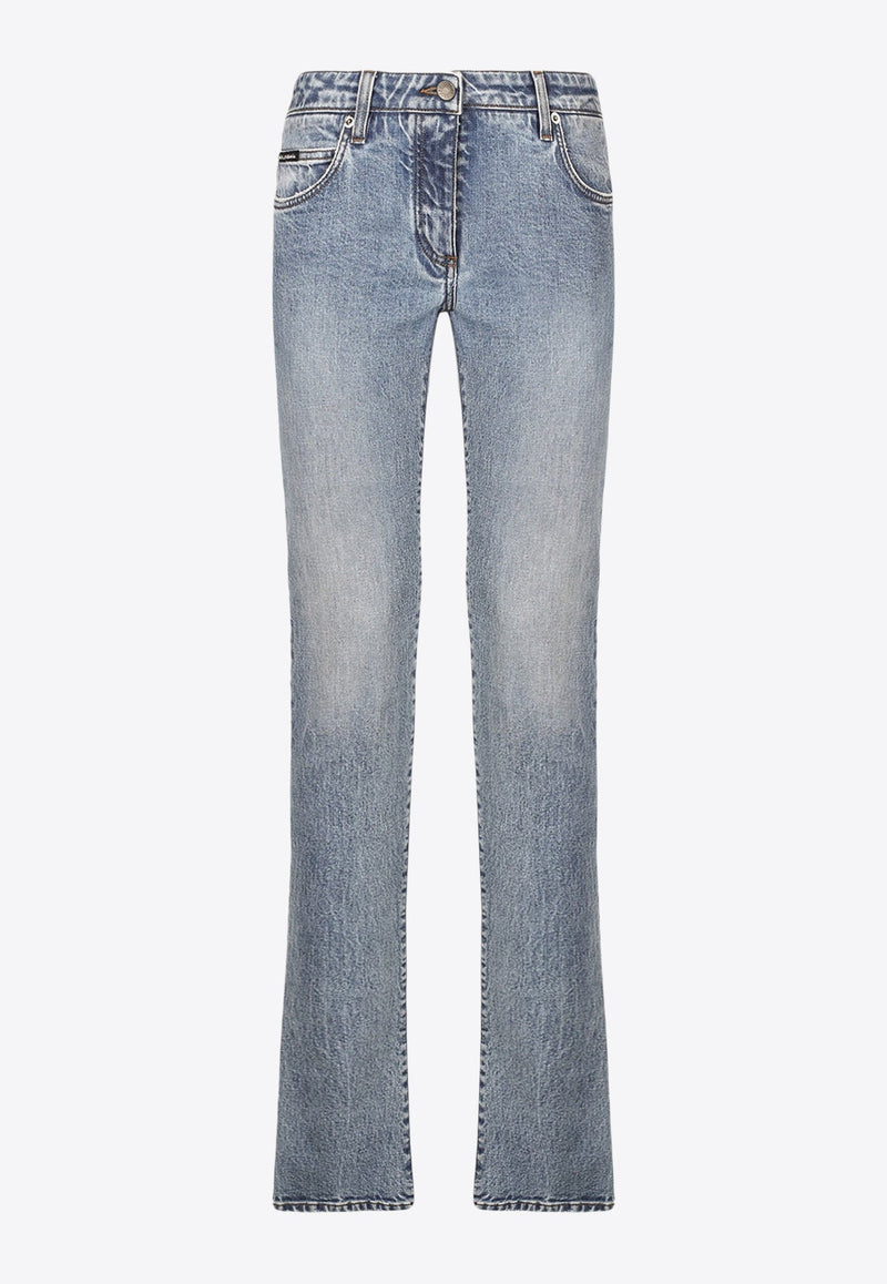 Logo Plate Bell-Bottom Jeans