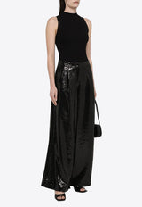 Sequin Embellished Wide-Leg Pants