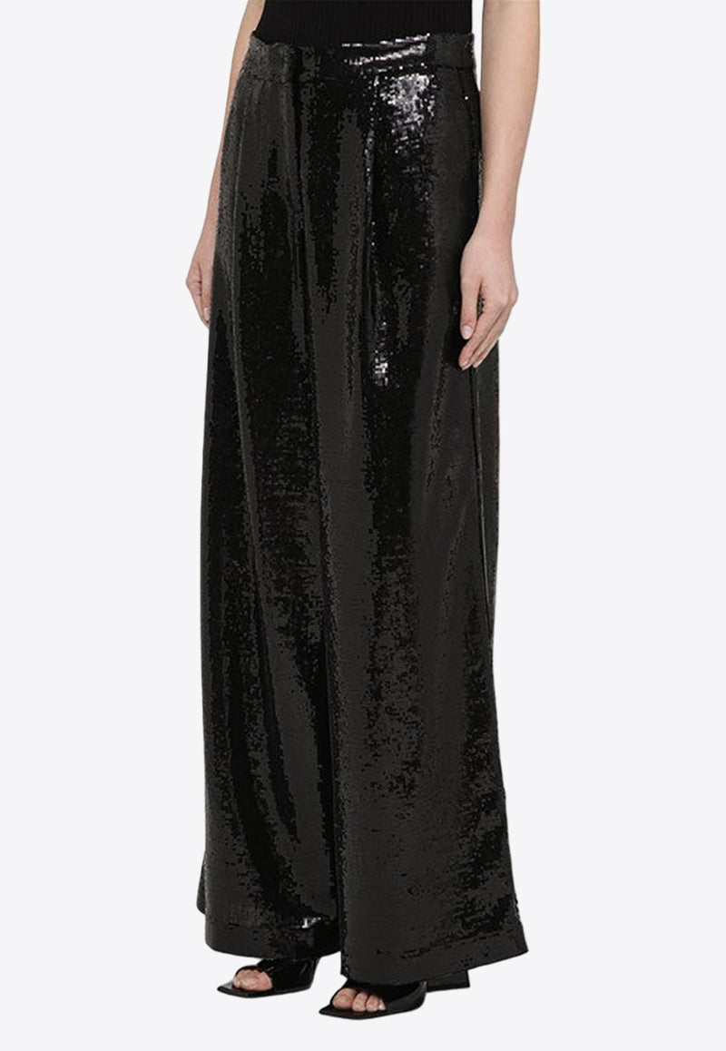 Sequin Embellished Wide-Leg Pants