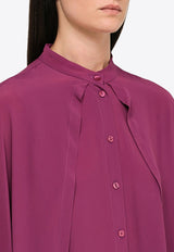 Cape-Style Silk Blend Shirt